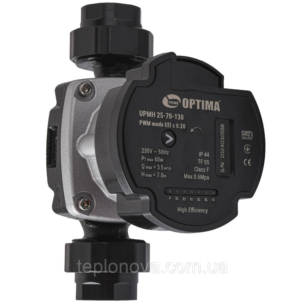 Насос циркуляційний енергоощадний Optima PRIME UPMH 25-70AUTO 130 мм + гайки Чернівці - фото 1