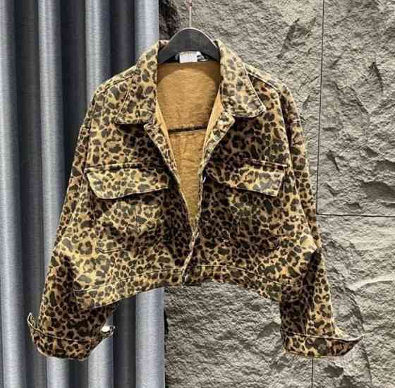 Женская джинсовая леопардовая куртка Leo (размер L) Киев