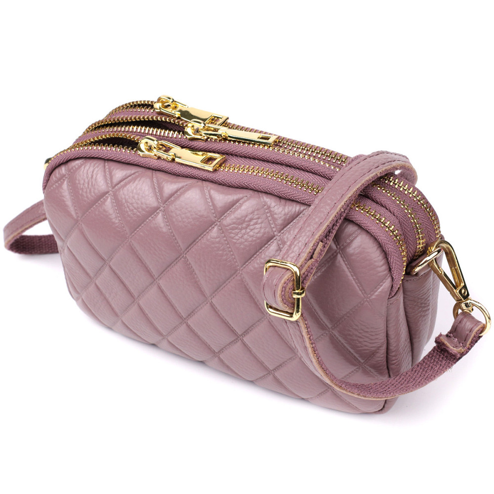 Женская сумка из натуральной кожи с тремя секциями Vintage 22891 Пурпурный Киев - изображение 1