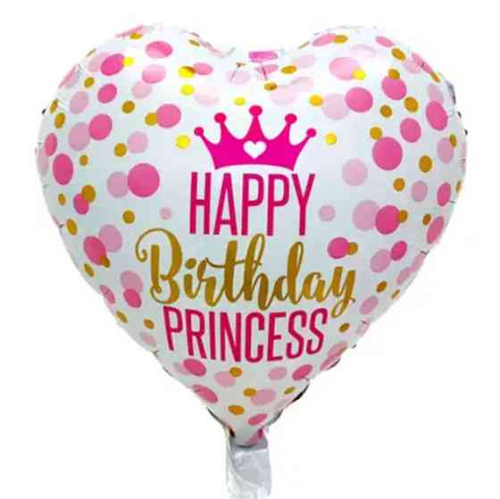 Фольговані куля happy birthday серце 18" 45см Київ