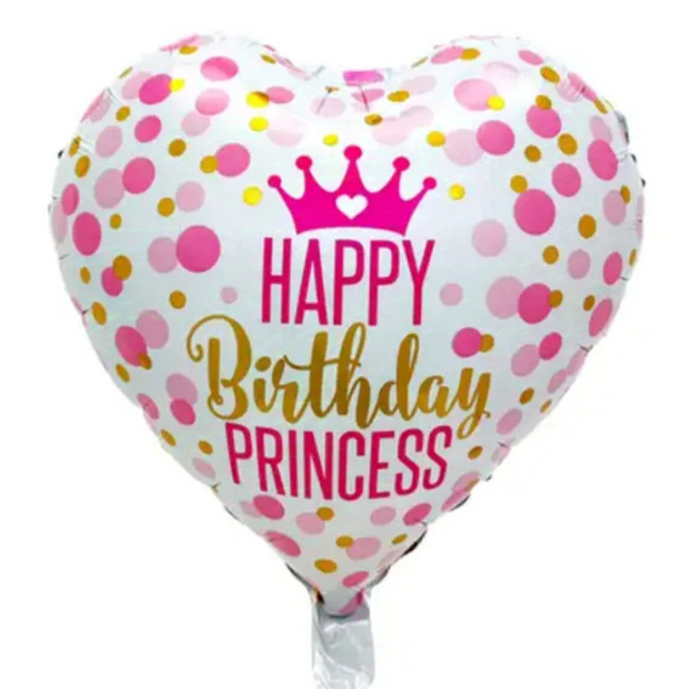 Фольгированный шар happy birthday сердце 18