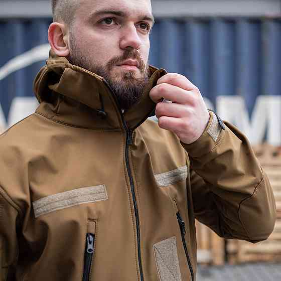 Военная демисезонная куртка Soft Shell койот, мужская тактическая куртка софт шел Львов