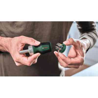 Набір викруток Bosch з тріскачкою, 6 насадок, руків&apos;&apos;я TPR , 111мм, сталь CrV (1.600.A03.2UZ) Вінниця