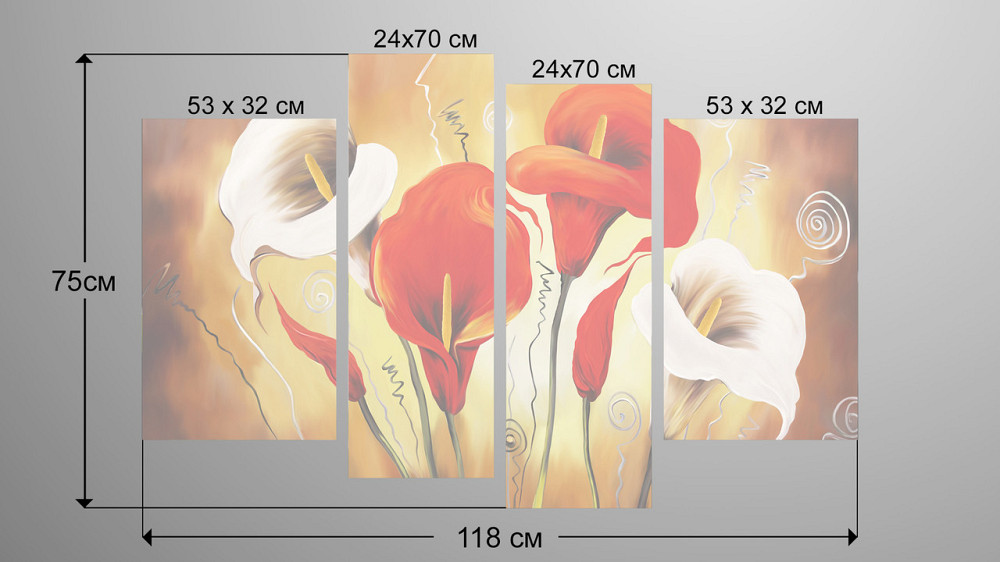Модульна картина Абстракція Лілії Art-108_4 Київ - фото 3