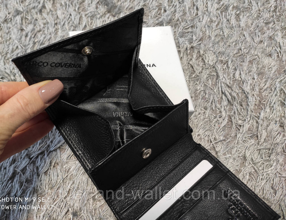 Компактний вертикальний чоловічий гаманець із монетницею Marco Coverna 018 Київ - фото 3