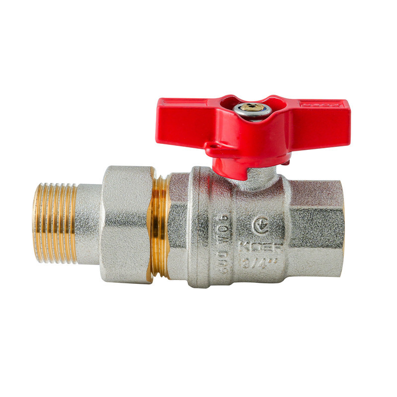 Кран з американкою Koer Extreme KE.227-20 - 3/4" ручка "метелик" червона (KR5766) Київ - фото 2