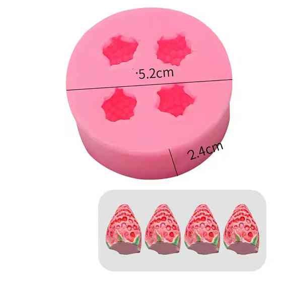 Молд силиконовый Земляника 52 мм розовый Киев