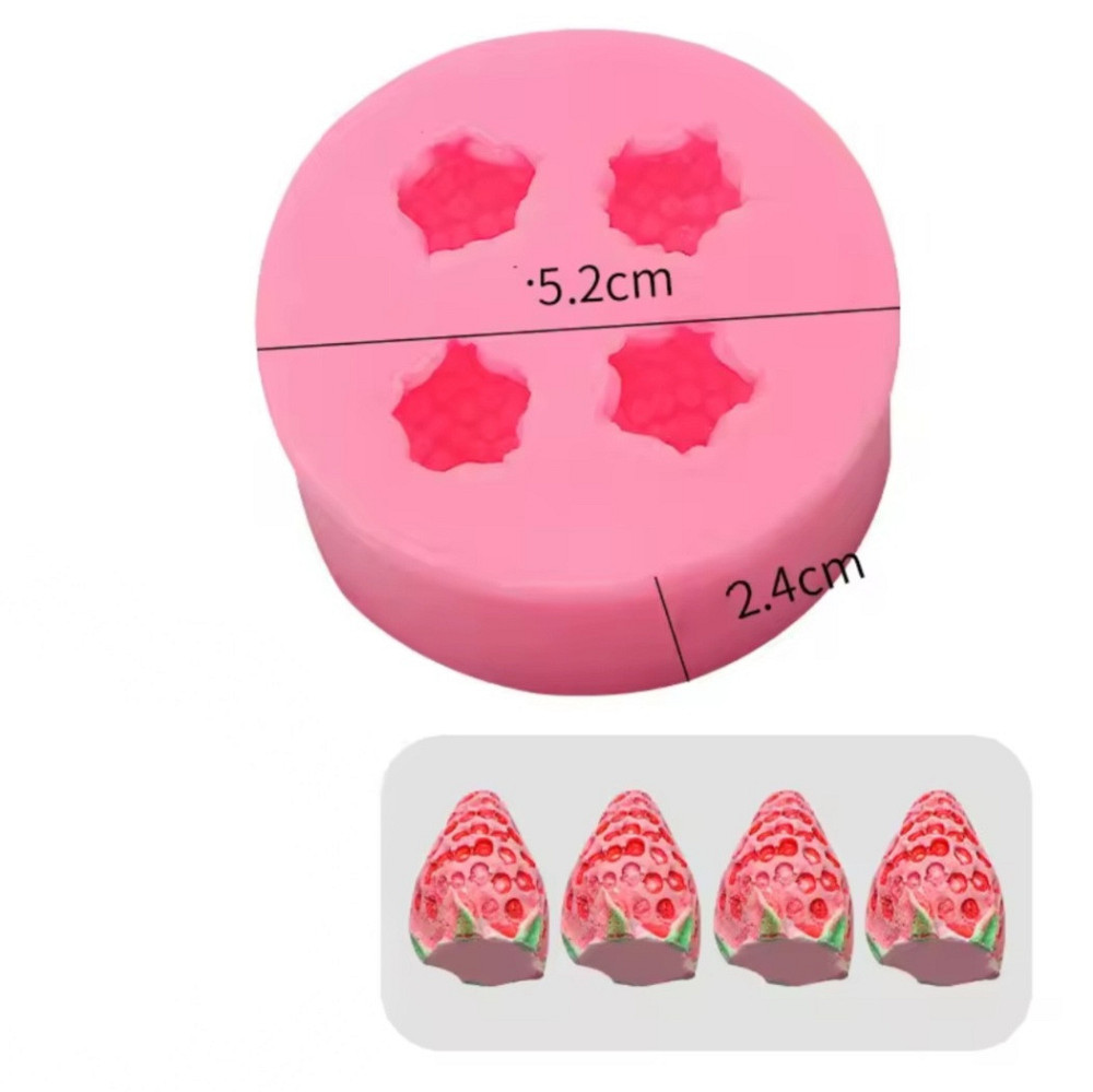 Молд силиконовый Земляника 52 мм розовый Киев - изображение 2