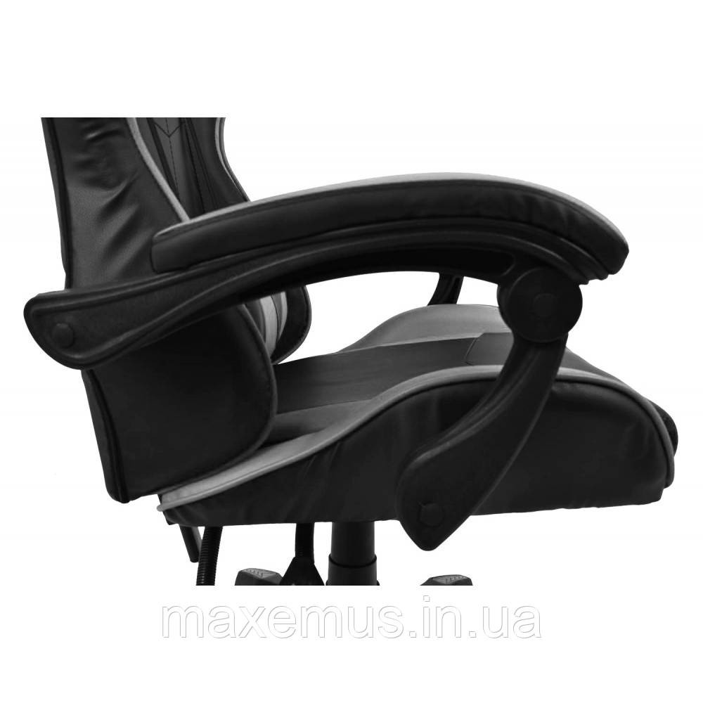 Кресло геймерское раскладное B 810 с системой качания с подставкой для ног геймерский стул компьютерный серый Мостиська - фото 7