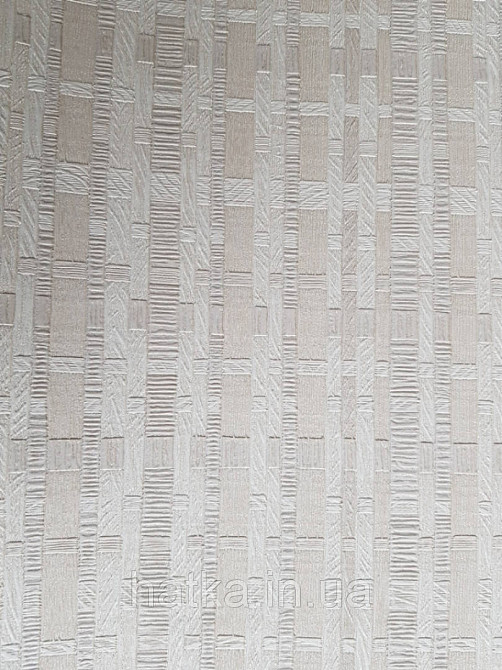Шпалери метрові вінілові на флізелін AdaWall Beta метрові структурні смуги під соломку бежеві молочні Київ - фото 2