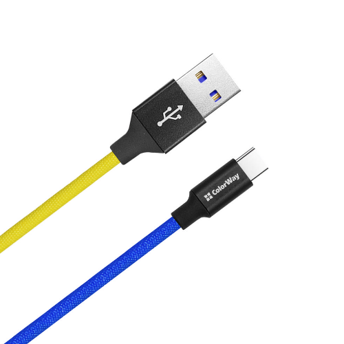 Кабель USB Type-C ColorWay CW-CBUC052-BLY 2,4A 1м синій/жовтий Житомир