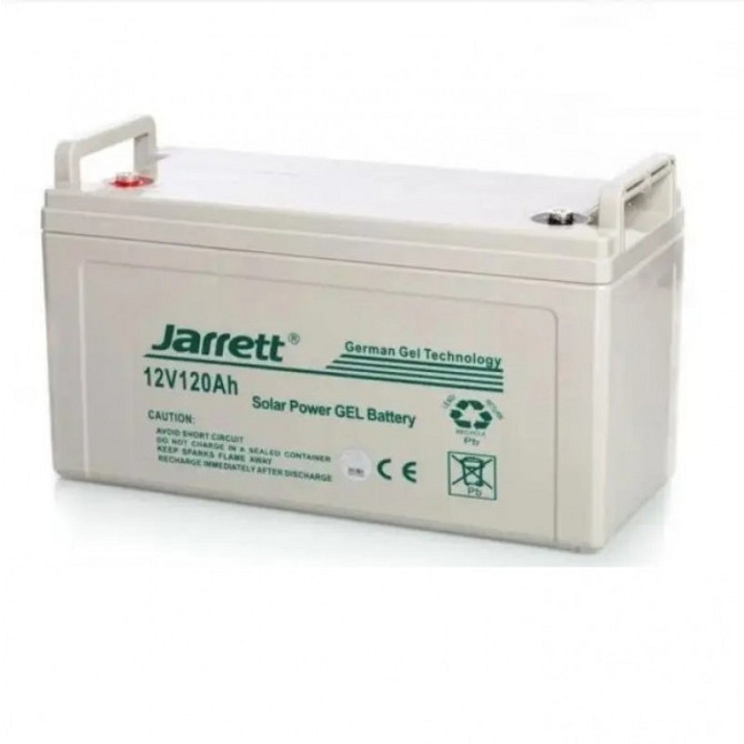 Акумулятор гелевий 12V/120A Jarrett, AGM батарея, низький саморозряд, для резервного живлення Київ - фото 3