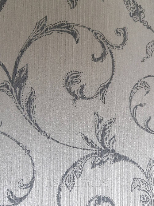 Шпалери текстильні 0.53х10.05 Rasch Textil Valentina класика завитки вензелі чорно сірі сірий металік Київ - фото 4