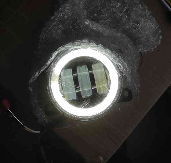 Протитуманні фари LED універсальна 3,5 дюйма 90мм туманка  +drl ДХО глазки поворот Харків