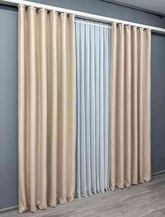 Комплект готових штор VR-Textil Bagema Rvs № 1700ш Бежевий 150х295 см 2 шт (33-0626) Київ