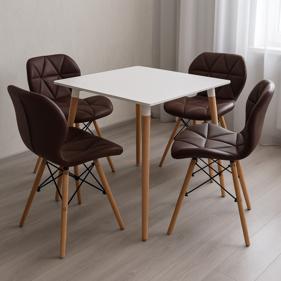 Стілець Стар м'який екошкіра коричнева Дніпро