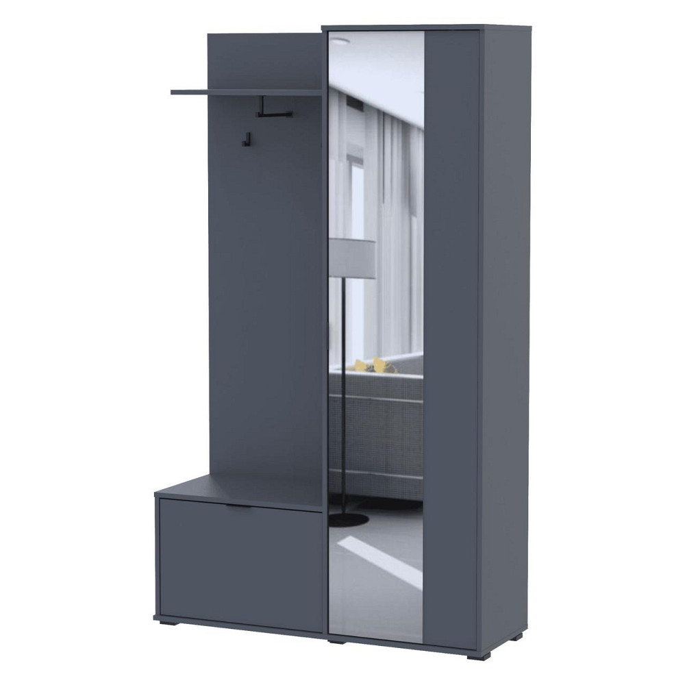 Прихожая с зеркалом Doros Дора 113,5х40х192 см Графит (DRS-011341) Львов - изображение 2