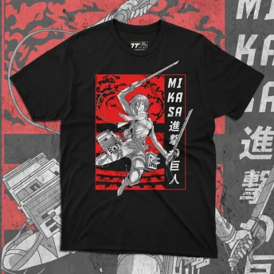 Футболка для подростка мальчика с принтом Атака Титанов Микаса Размер 160 Anime10675 Днепр