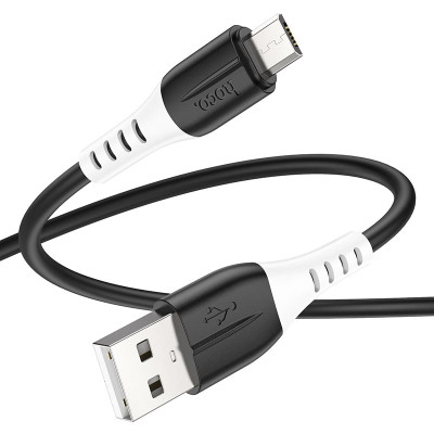 Дата кабель USB 2.0 AM to Micro 5P 1.0m 2.4A silicone X82 black HOCO (6931474768551) Винница - изображение 3