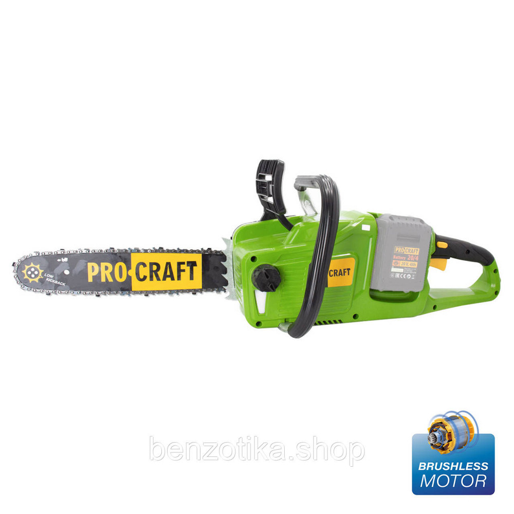 Акумуляторна ланцюгова пилка Procraft PCA40/2 (20В, безщіткова, без АКБ та зарядного пристрою) — пот Київ - фото 1