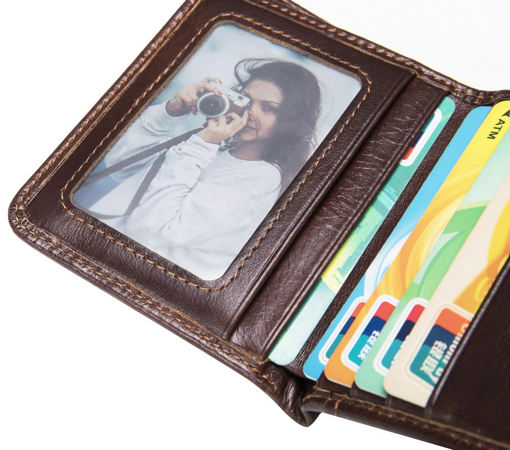 Чоловіче портмоне mini глянсове 20245 Vintage Коричневе Київ - фото 7