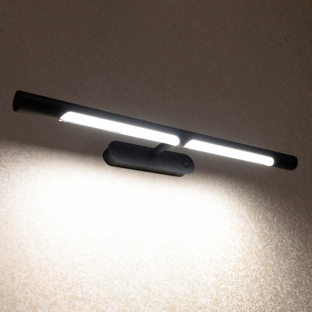 Світильник настінний 8w MSK Electric Linea підсвітка дзеркал/картина чорна 4000K NL 6113 BK Одеса - фото 4