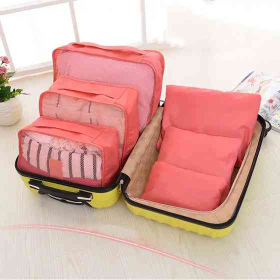 Набір дорожніх органайзерів 6 шт. Колір: рожевий GD-11 Івано-Франківськ