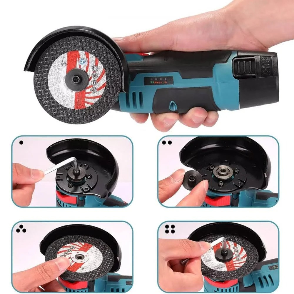 Акумуляторна болгарка 75мм, 2 батареї, 2 диска / Болгарка на акумуляторі / Міні болгарка / Електроболгарка Київ - фото 8