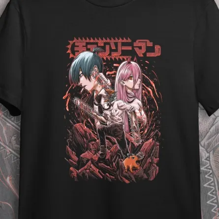 Футболка мужская с принтом Человек Бензопила Команда Размер 48 Anime0073 Днепр