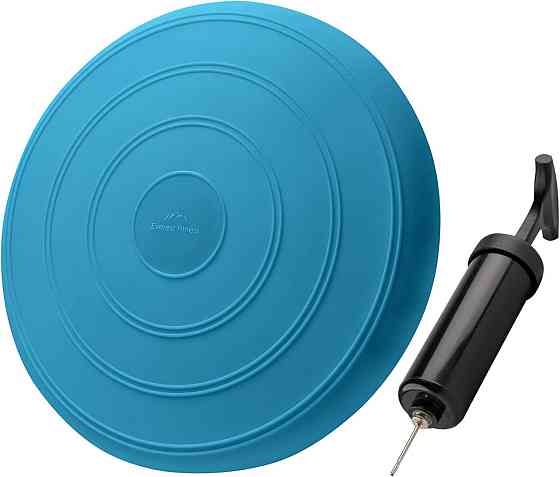 Подушка надувна для сидіння 33 см синя з насосом балансувальна ортопедична масажна Київ