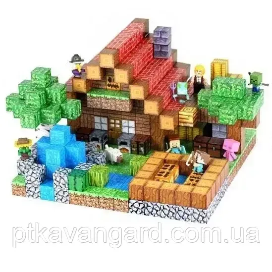 Конструктор магнітний майнкрафт 428 магнітних блоків будинок Стіва Dream World LZCK 072 Хмельницький - фото 1