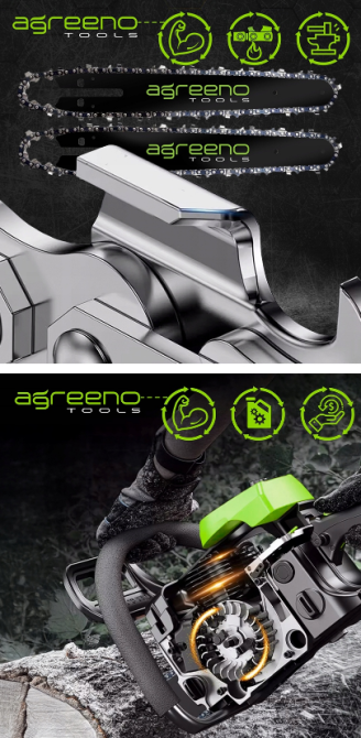 Бензопила ланцюгова 5.7к.с 58см³ AGREENO (Польща) Київ - фото 6