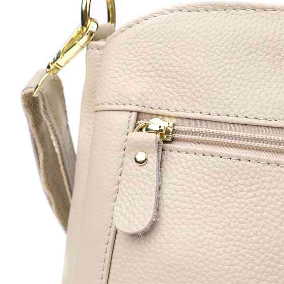 Женская кожаная сумка с тремя секциями Vintage 22980 Белый Киев