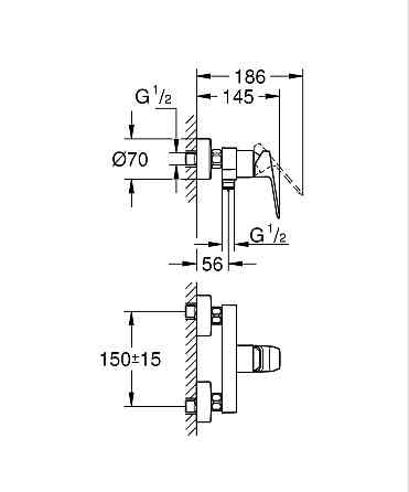 Одноважільний змішувач для душу Grohe Cubeo   ( 1018242430 ) 38030 Харків