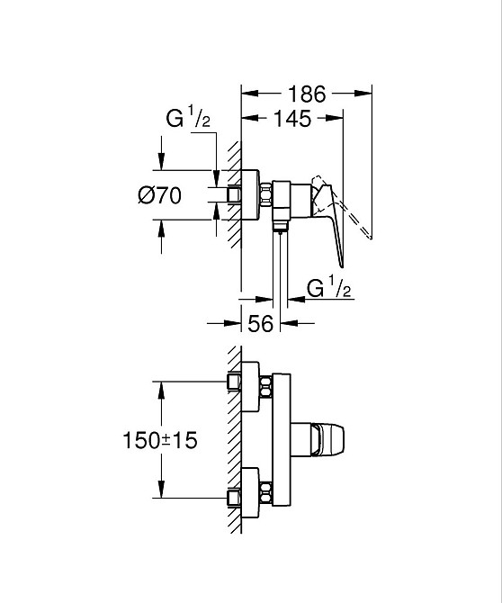 Одноважільний змішувач для душу Grohe Cubeo   ( 1018242430 ) 38030 Харків - фото 2
