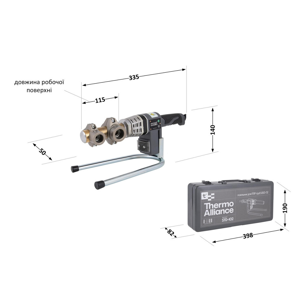 Паяльник для пластикових труб Thermo Alliance STD-102 Ø 20-32 (автоматичний 700W) Київ - фото 2