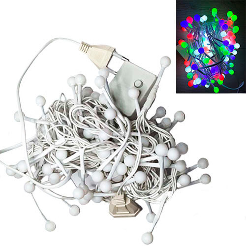 Новогодняя гирлянда светодиодная 100 LED 3м цветная Маленькие Шарики праздничная Киев - изображение 1