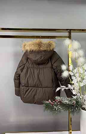 Детская зимняя куртка для девочки подростка 134 шоколад Николаев