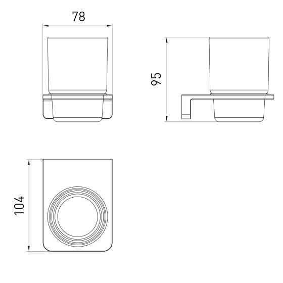 Стакан для зубних щіток VOLLE SOLO  cromo хром Київ