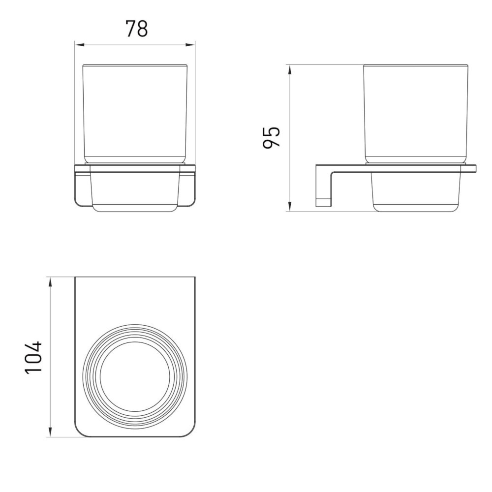 Стакан для зубних щіток VOLLE SOLO  cromo хром Київ - фото 2