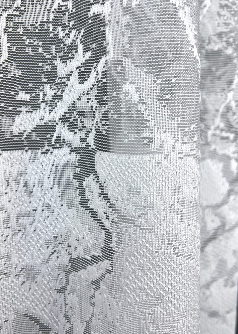 Короткий тюль, высотой 1,2м, жаккард мрамор цвет белый 2004т Киев - изображение 3