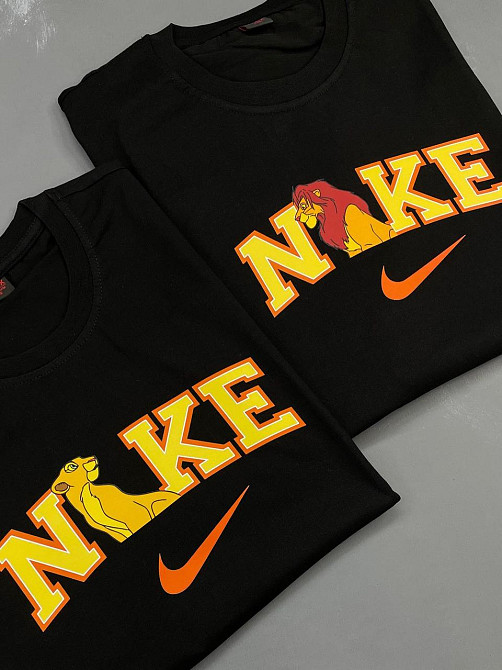 Парні футболки оверсайз NIKE з принтом Лев і Левиця Графітовий, M, L Чернівці - фото 1
