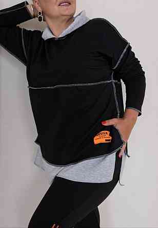 Женский прогулочный костюм двунитка Черный, 54/58 Одесса