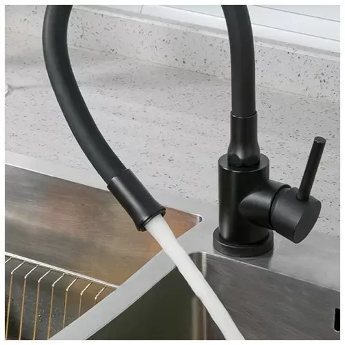 Смеситель для кухни с гибким изливом Wezer EKO4E-01-BLACK черный Киев - изображение 3