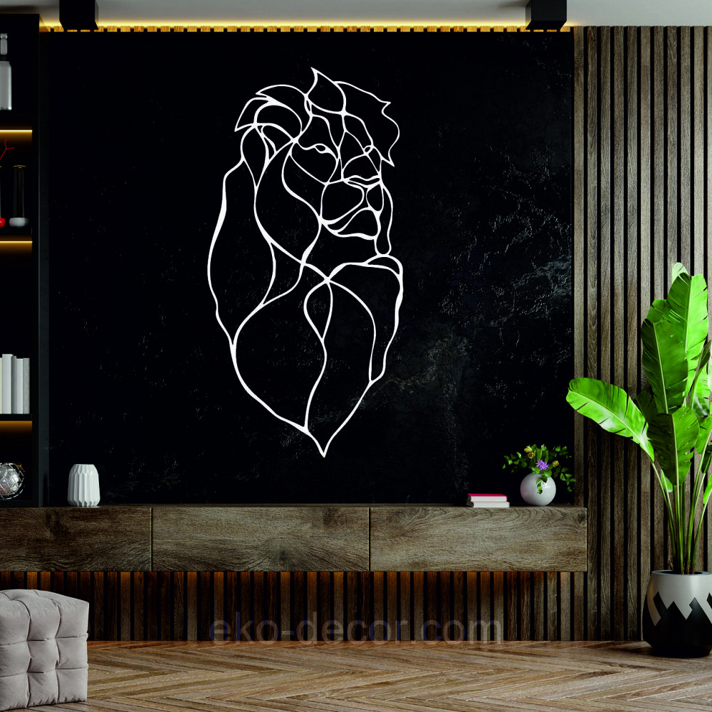 Настенный декор Панно «Лев» Декор на стену 110*50 см, Белый Киев - изображение 1