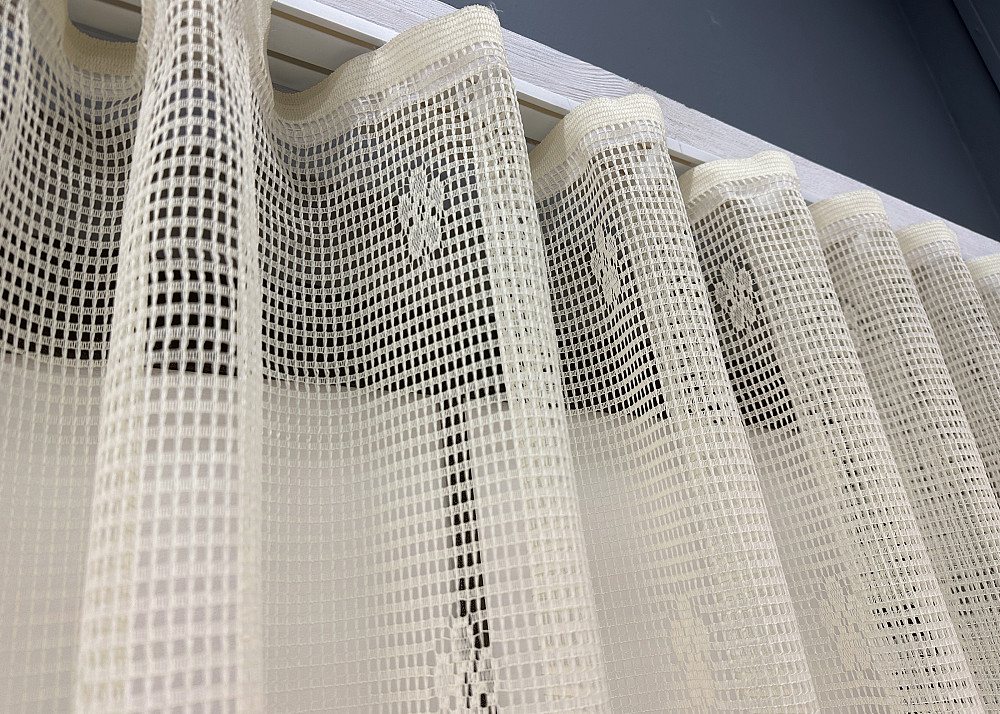 Тюль сітка VR-Textil Juli № 1876т Арка на кухню колір молочний з карамельним 400х150 см (53-0144) Київ - фото 7