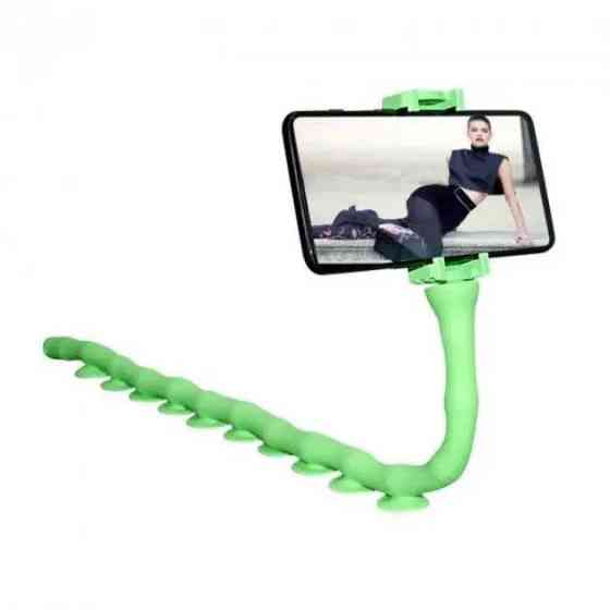 Гибкий держатель для телефона с присосками универсальный Cute Worm Lazy Holder. NF-118 Цвет: зеленый Киев