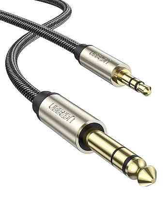 Аудіо кабель UGREEN AV127 3.5mm to 6.35mm TRS Stereo Audio Cable 2m (Gray)(UGR-10628) (UGR-10628) Київ