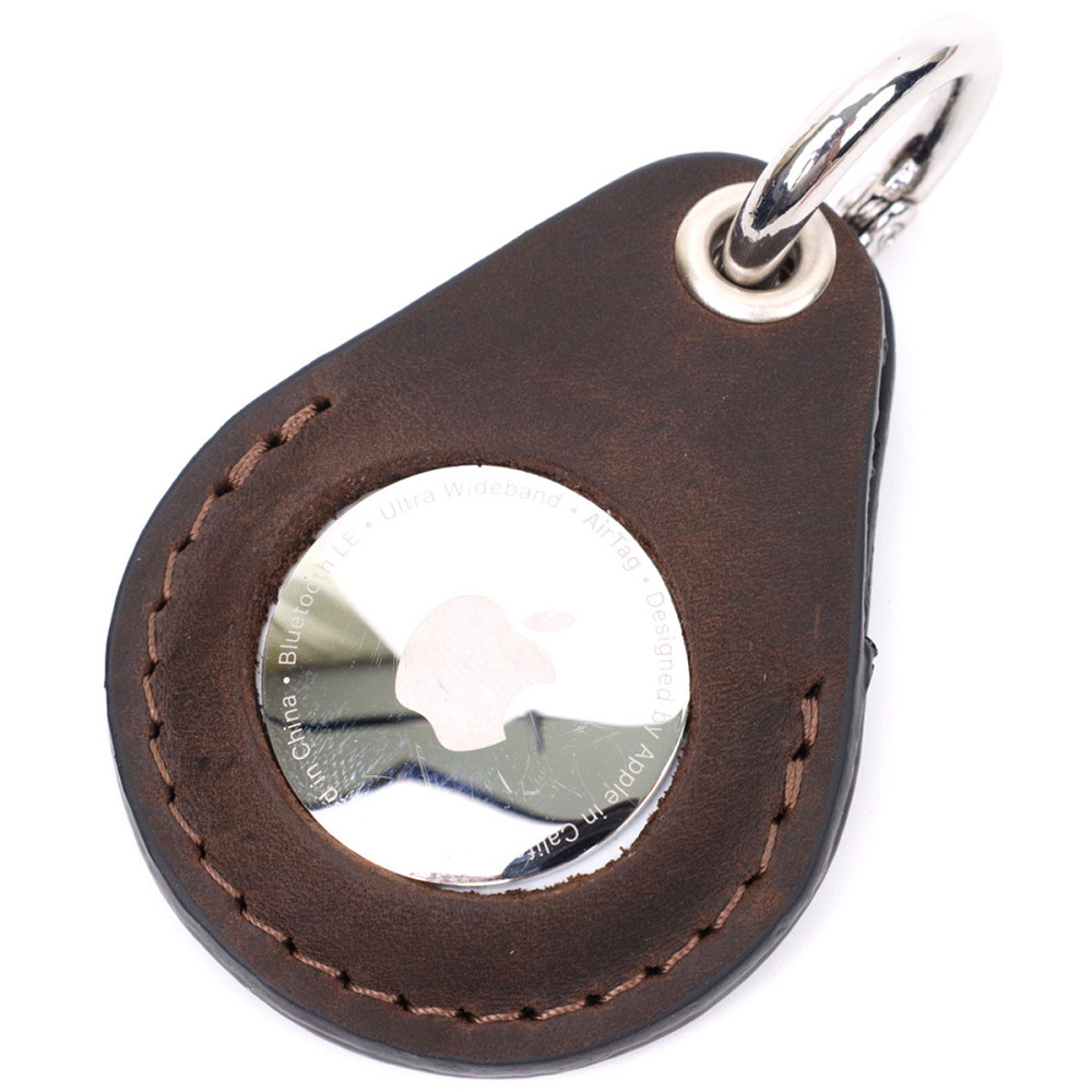 Надежный брелок-держатель для Apple AirTag из винтажной кожи Коричневый (GRANDE PELLE) Киев - изображение 9