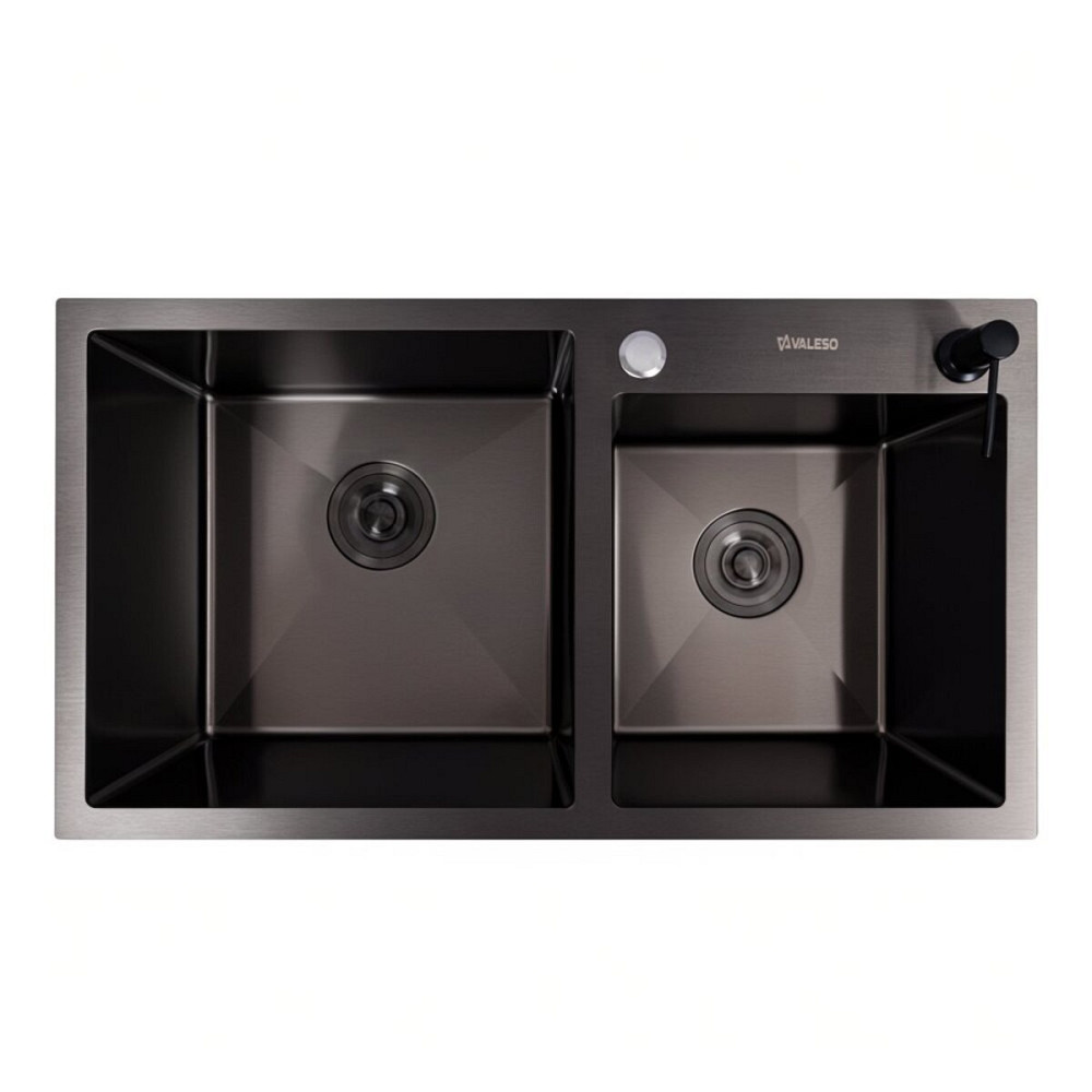 VALESO Кухонна мийка 78*43 PVD чорна на дві чаші VALESO Handmade (3.0/0.8) Коломыя - изображение 7